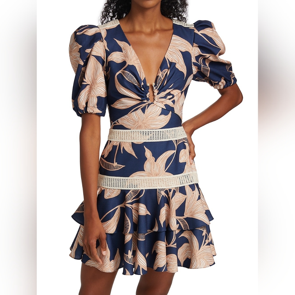 PatBO Stargazer Lace Trim Mini Dress